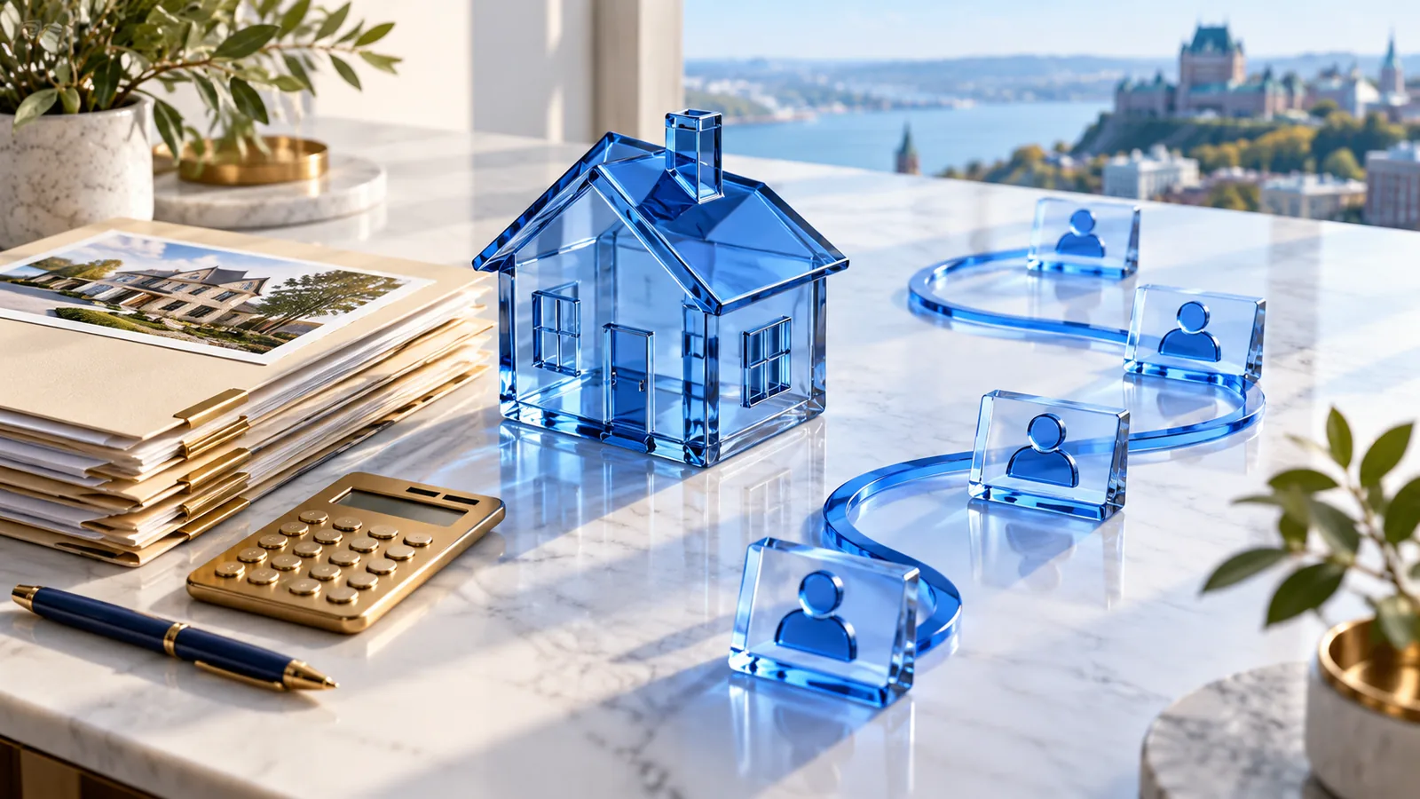 Maison bleue, dossiers immobiliers et parcours de suivi client